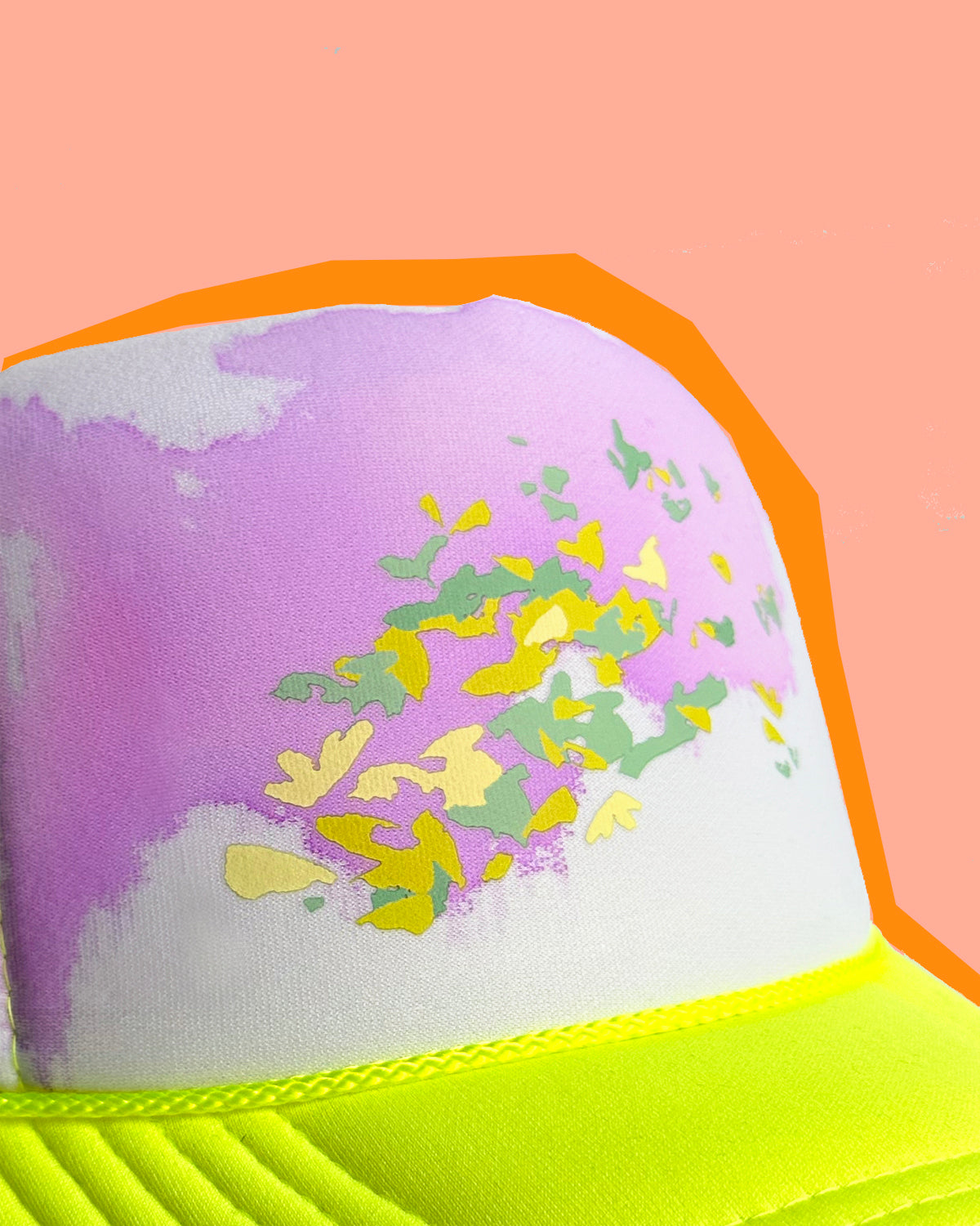 kaleidoscope on neon yellow; one of a kind + signed