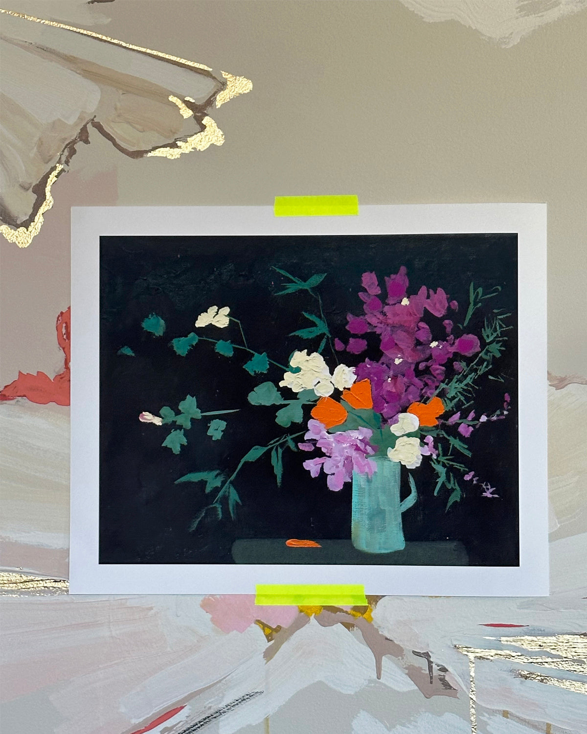 early spring (on black); editioned print