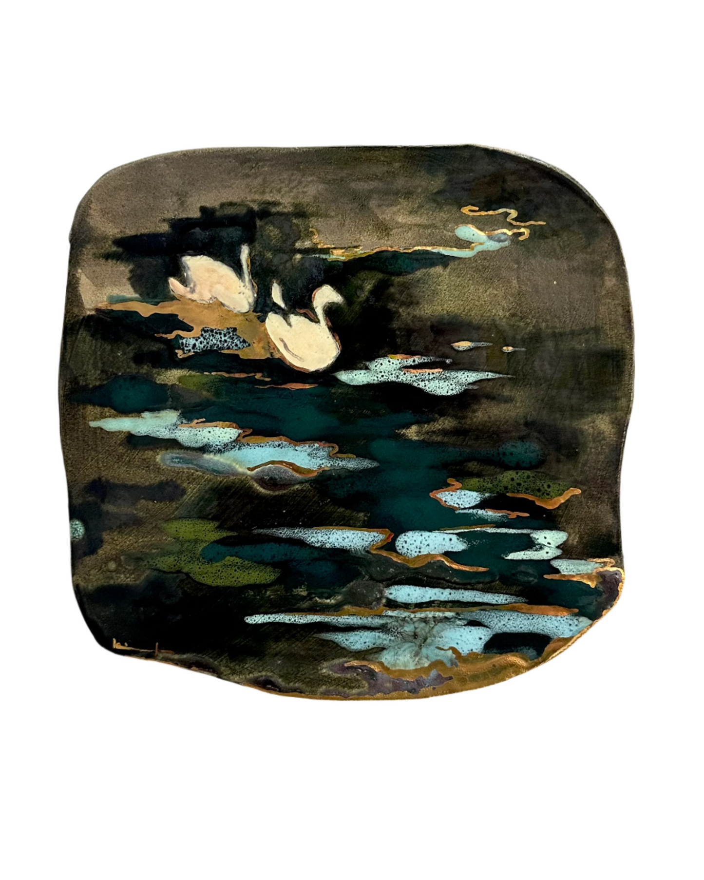 seine swans, midnight black