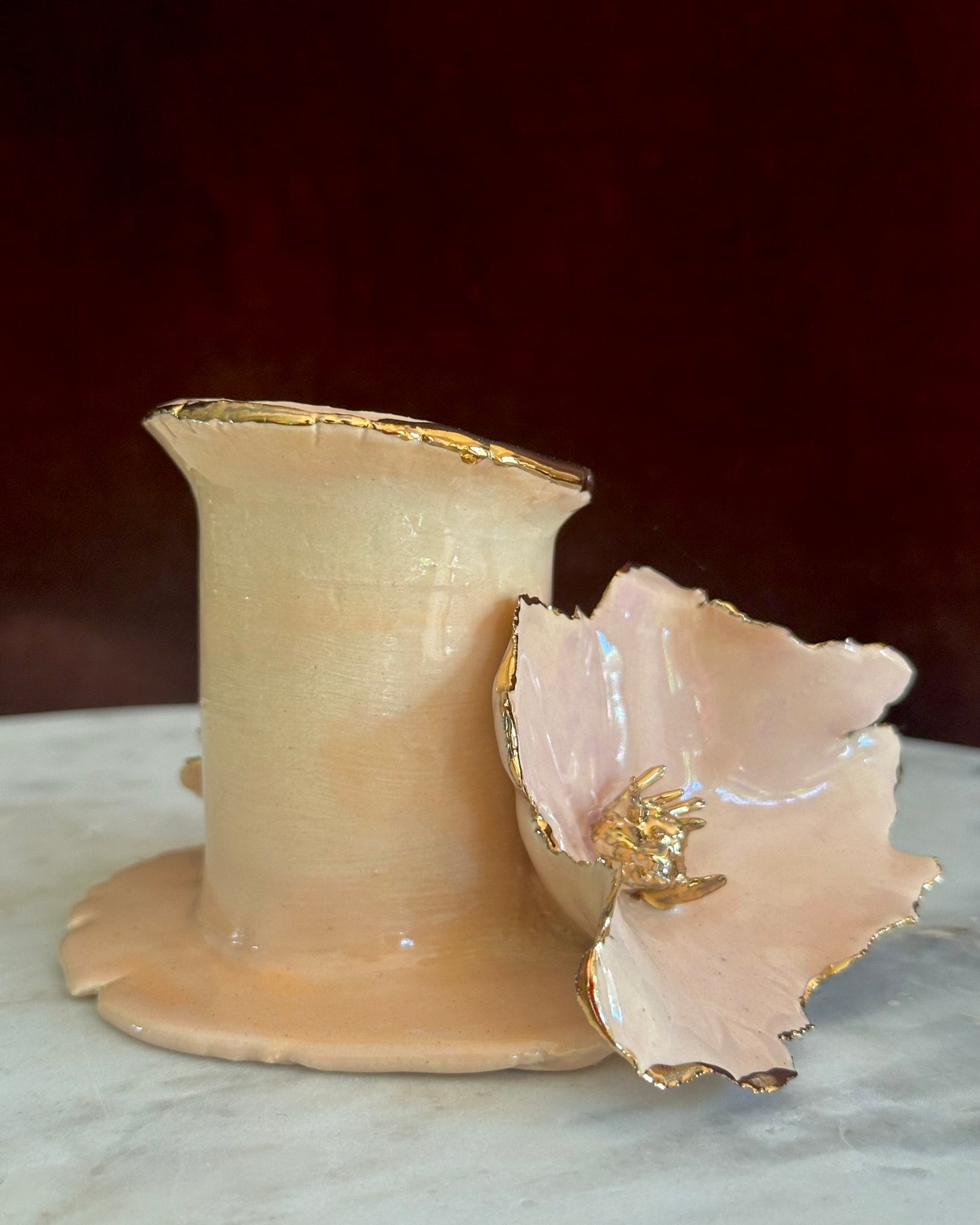 california poppy and wildflower - pale seashell pink